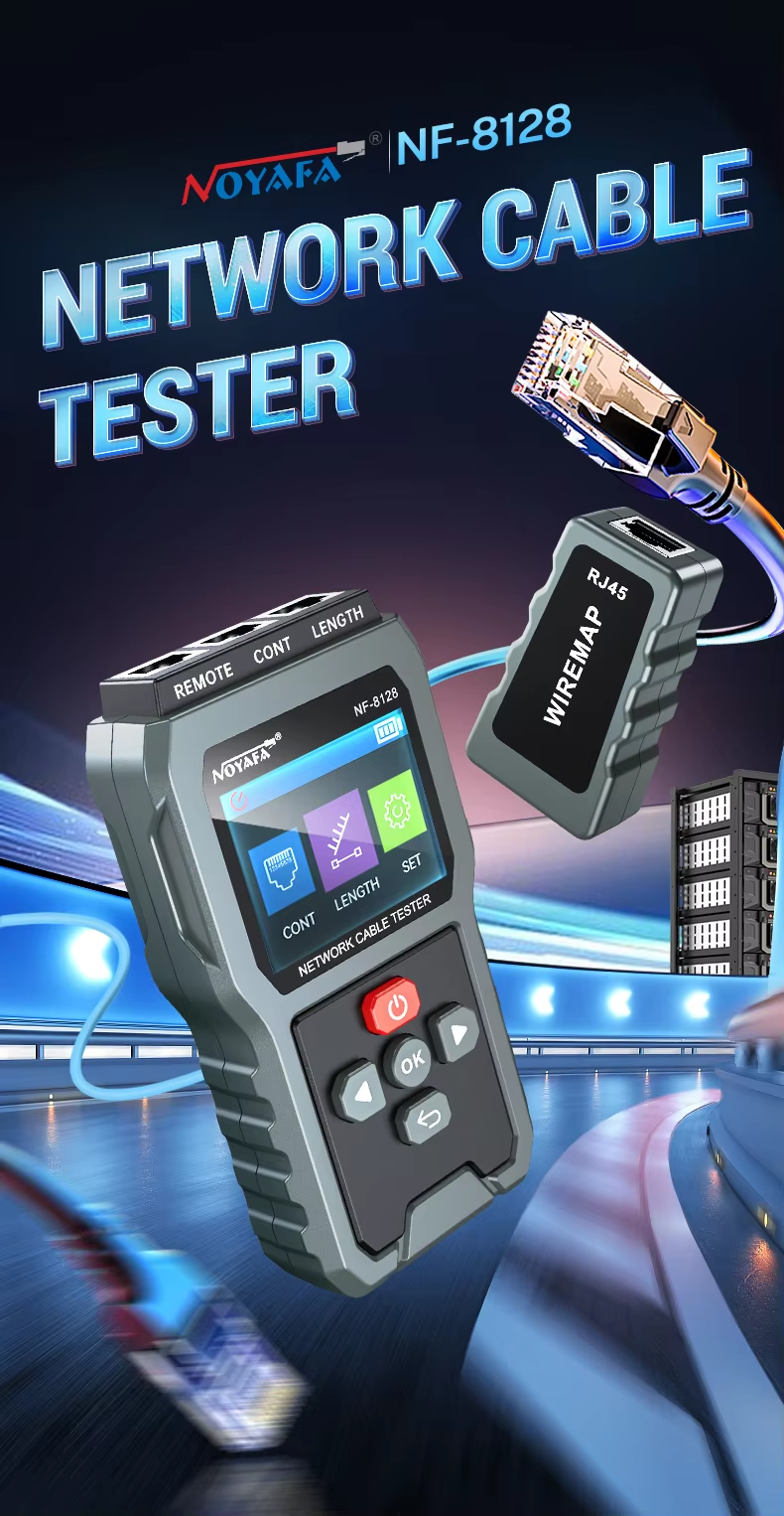 Máy kiểm tra, test cáp mạng LAN NOYAFA NF-8128 RJ45 CAT6, pin sạc